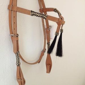 Western Natural Rawhide Braided full Headstall